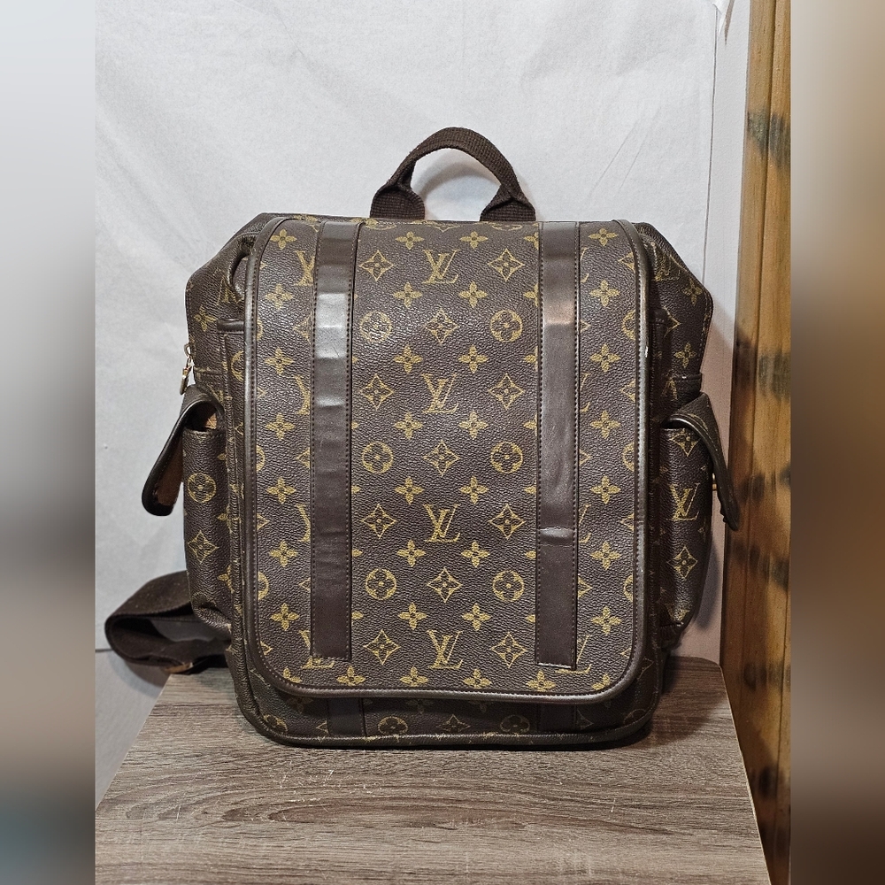 Designer Inspired Monogram Canvas Backpack- EUC - image 1
